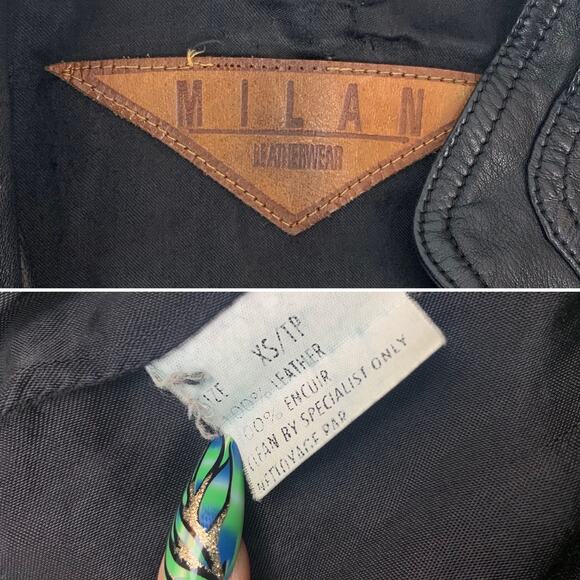 ❌SOLD❌Vintage MILAN LEATHERWEAR long black leather and suede jacket - Picture 6 of 13